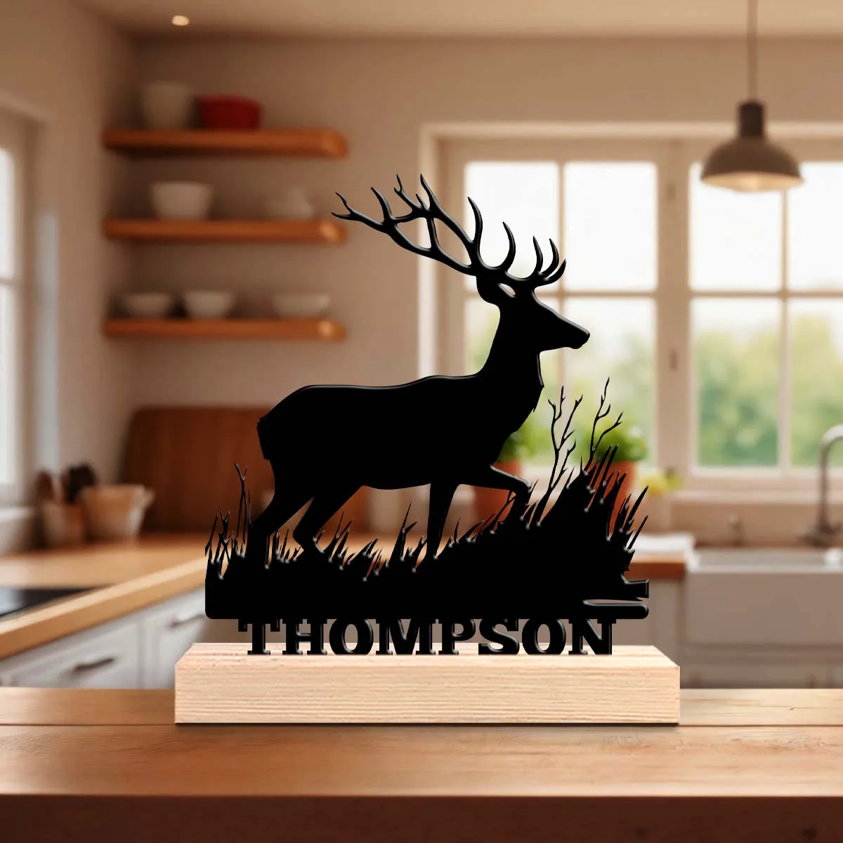 1pc Unique Personalized Metal Statue Ornaments Customizable Name Equipped with A Wooden Base Home or Office Decorations