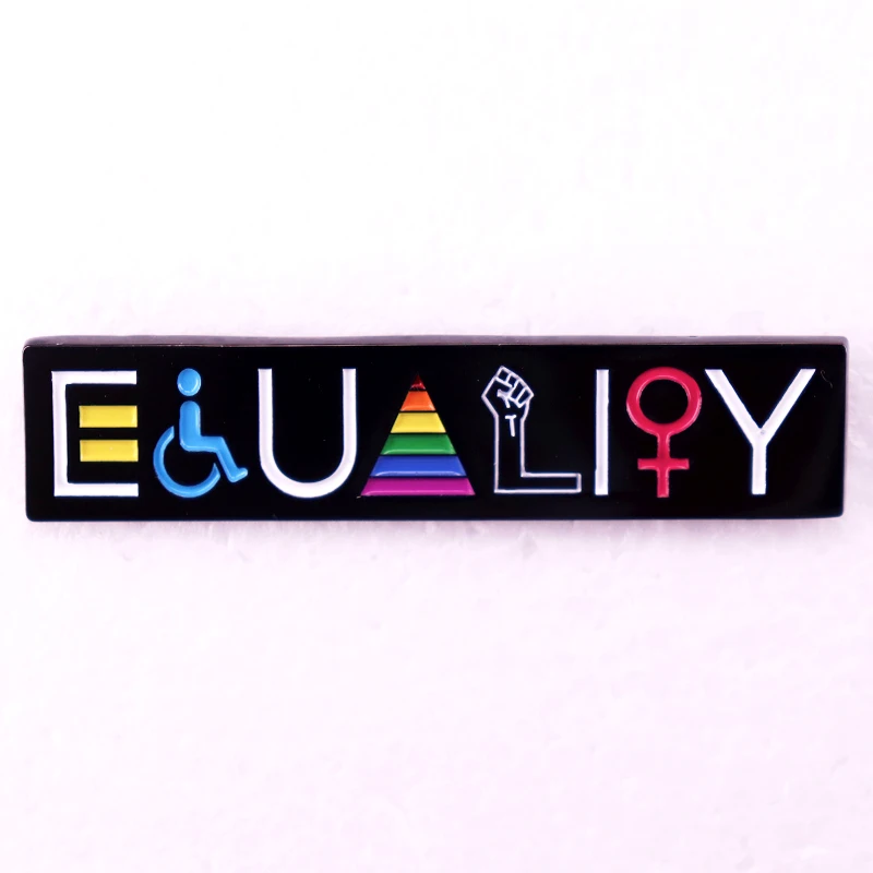 Equality Enamel Pin Black Lives Matter Equal Rights Pride Gay LGBT Social Justice Badge Brooch Jewelry