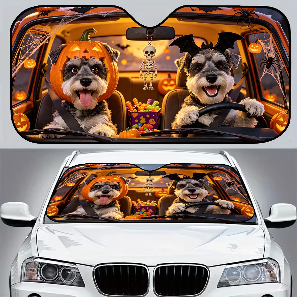 1pc, Cute And Playful Dog-Themed Car Sunshade, Foldable And Storable, Protective Sunshade to Keep Car Cool