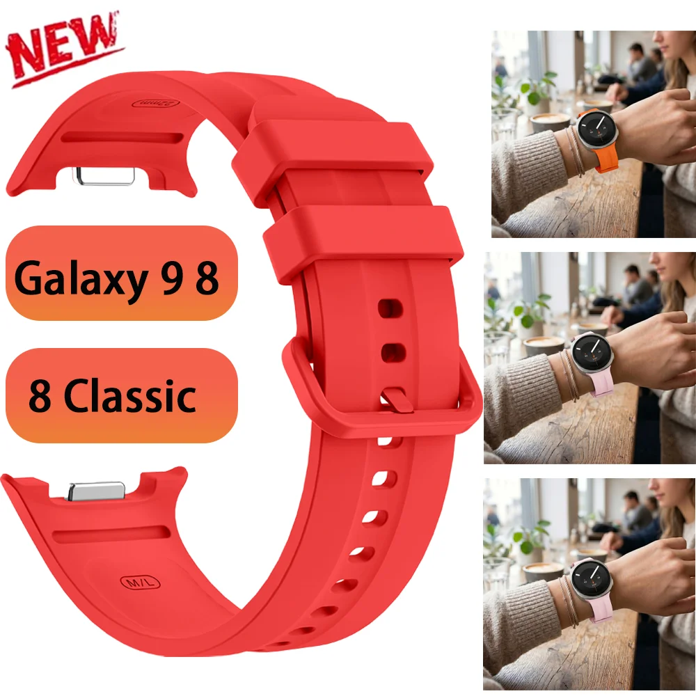 Official 1:1 Sports Silicone Band for Samsung Galaxy Watch 9/8 40mm 44mm Breathable Bracelet Galaxy Watch 8 Classic 46mm Strap