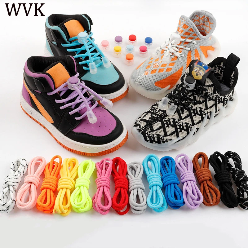 Elastic Round Lock No Tie Shoe laces Children's Sneakers Casual Shoelaces without ties Shoelace Kids Adult for Shoes Shoestrings