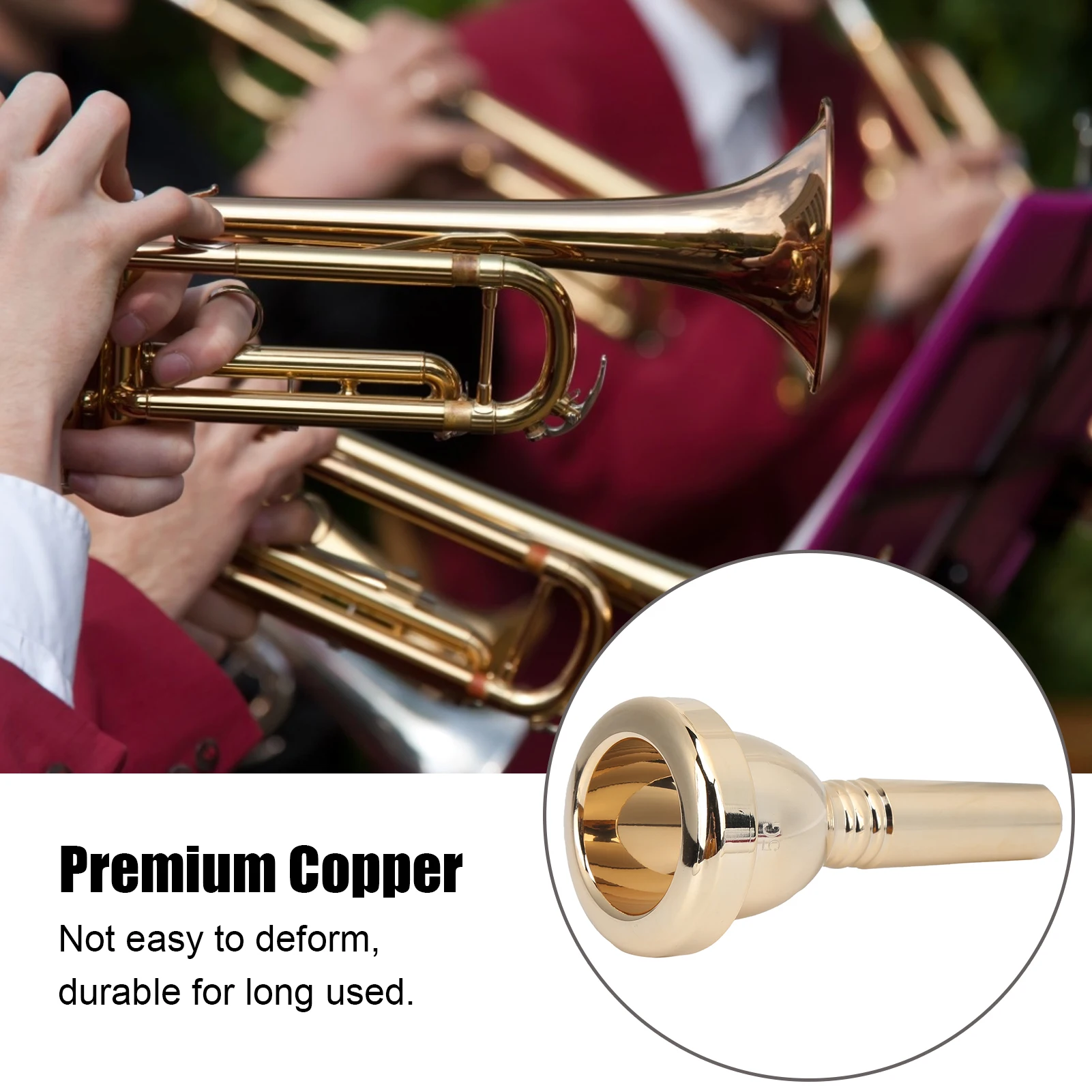 Tenor Trombone Mouthpiece Tenor Large Shank Mouth Piece Metal 12.7mm 5G Accessory Replacement TR‑03