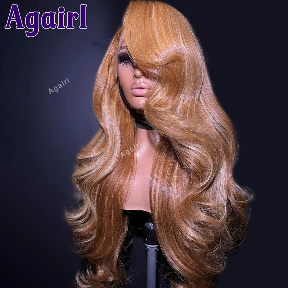 

Highlight Honey Blonde Brown 13x4 13x6 Lace Frontal Human Hair Body Wave Wigs For Women Transparent 6X4 Closure Wig Pre Plucked