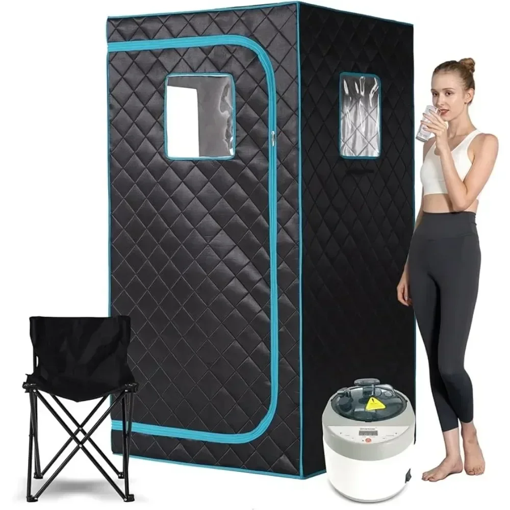 

Full Body Home 4L Large Steam Sauna Set, One Person Portable with Time & Temperature Remote Control(33.9" L*33.9" W*65.8" H)