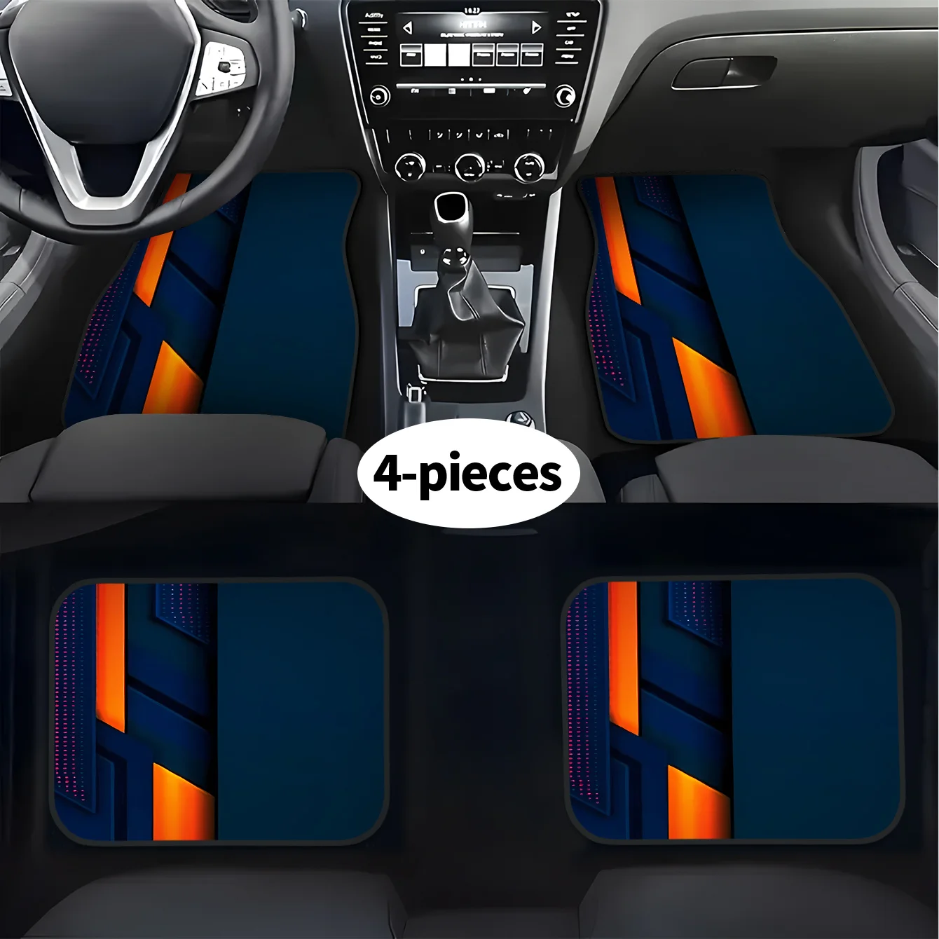 4pcs Personalised Car Mats In Cat Plush Style, Unique Interior Look, Universal Fit, Great Gift For Car Enthusiasts