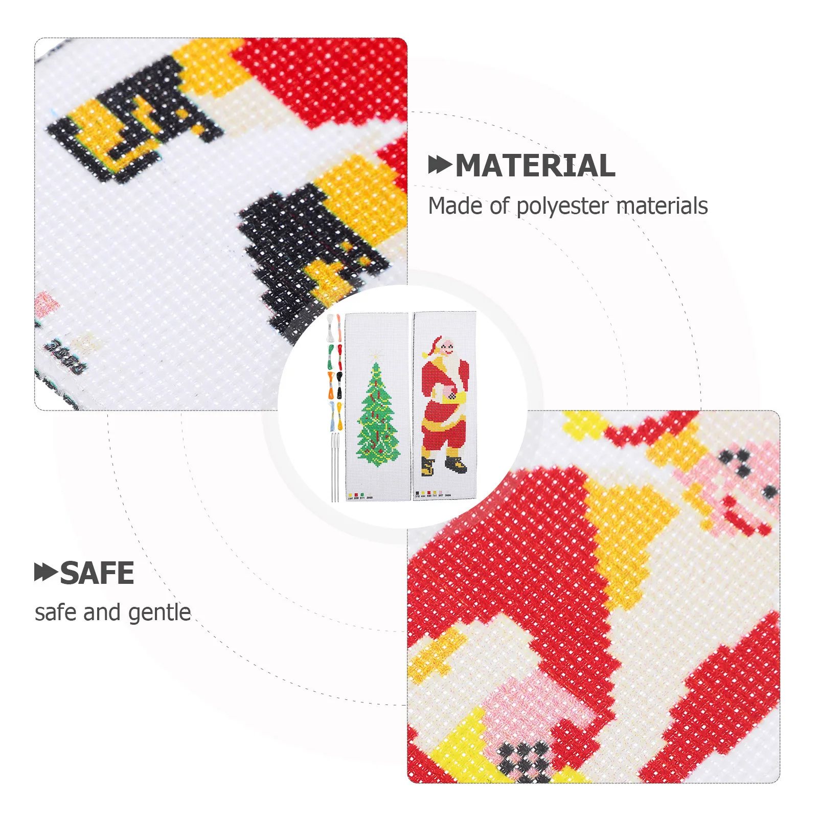 2Sets DIY Cross Stitch Bookmarks Kit Embroidery Materials for Beginners Creative Handicraft Project Portable Time-Killing Craft