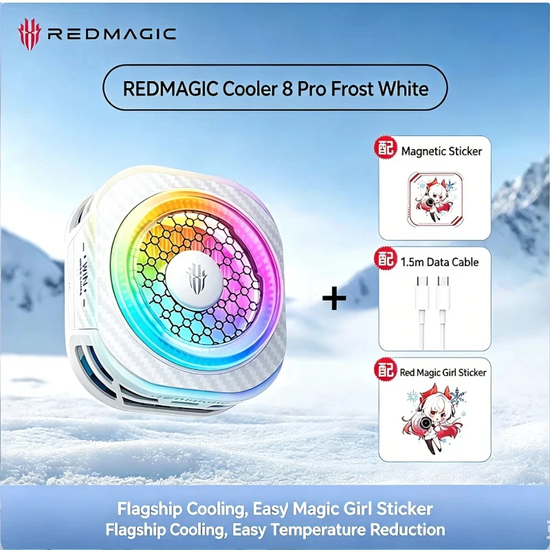 NEW For RedMagic 8 Pro 36W Magnetic Cooler RGB AI Temp Control Game Radiator Phone Semiconductor for Gaming Live Streaming