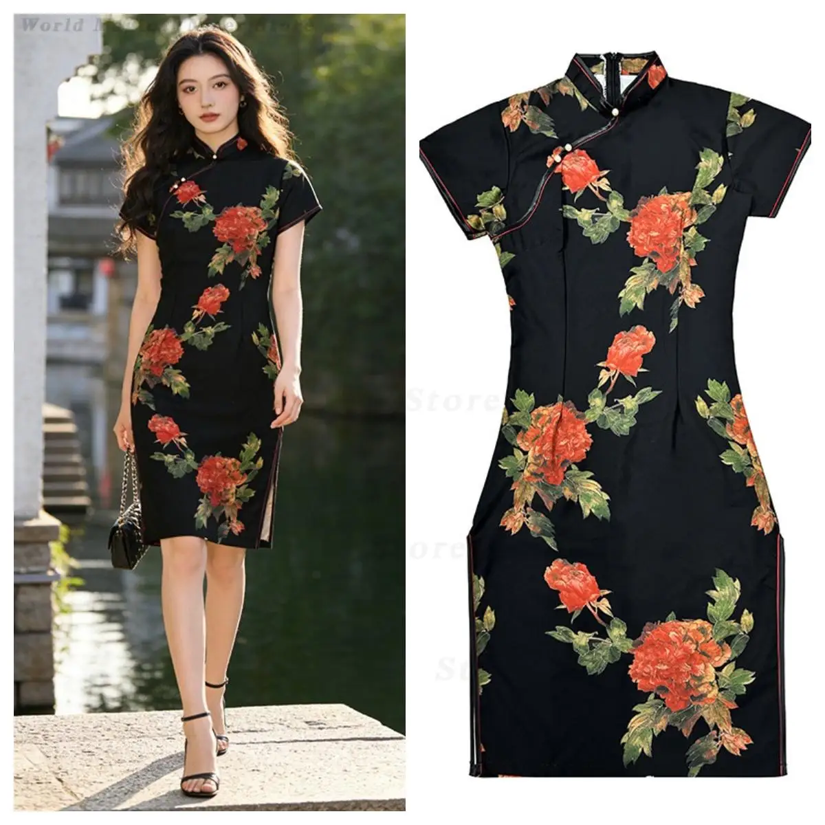 2026 New Arrival New Chinese Style Modified Qipao for Young Girls Elegant Luxury Daily Wear Figure-Flattering Cheongsam Dress