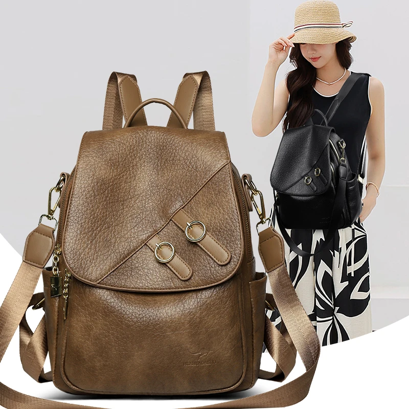 

Новый высококачественный женский рюкзак из искусственной кожи, водонепроницаемый дорожный рюкзак для девочек, сумка для ноутбука, школьная сумка mochilas mujer femininas A