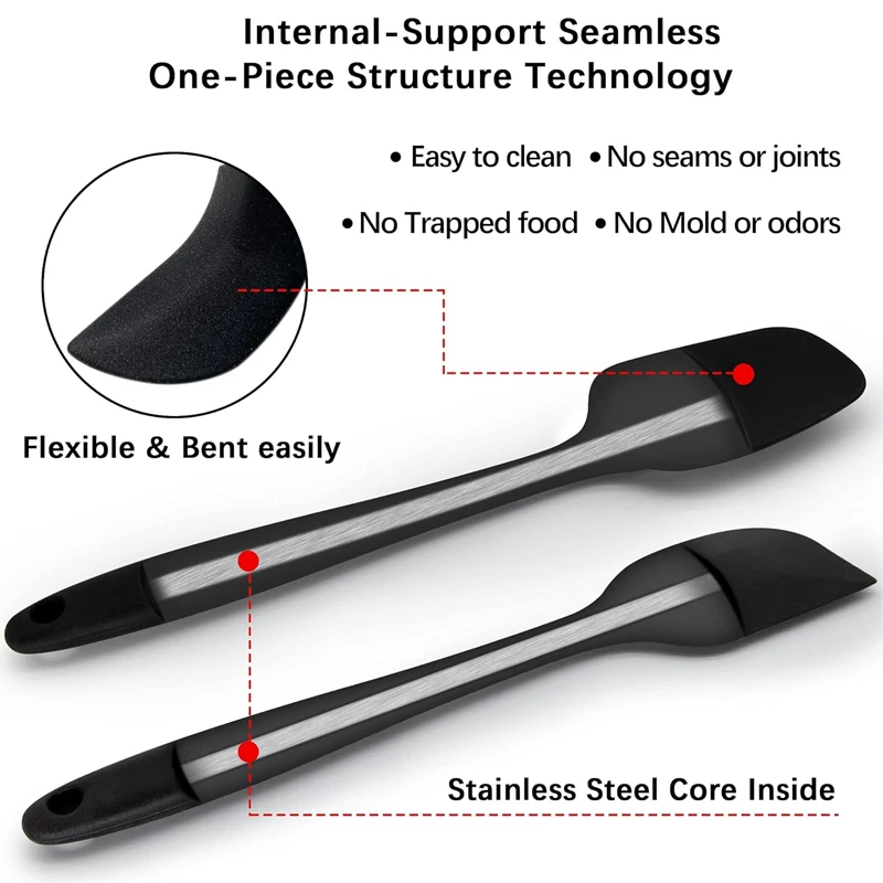 7 Piece Silicone Spatula Set Non-Stick Heat-Resistant Spatulas Turner for Cooking Baking Mixing Baking Tools image 2