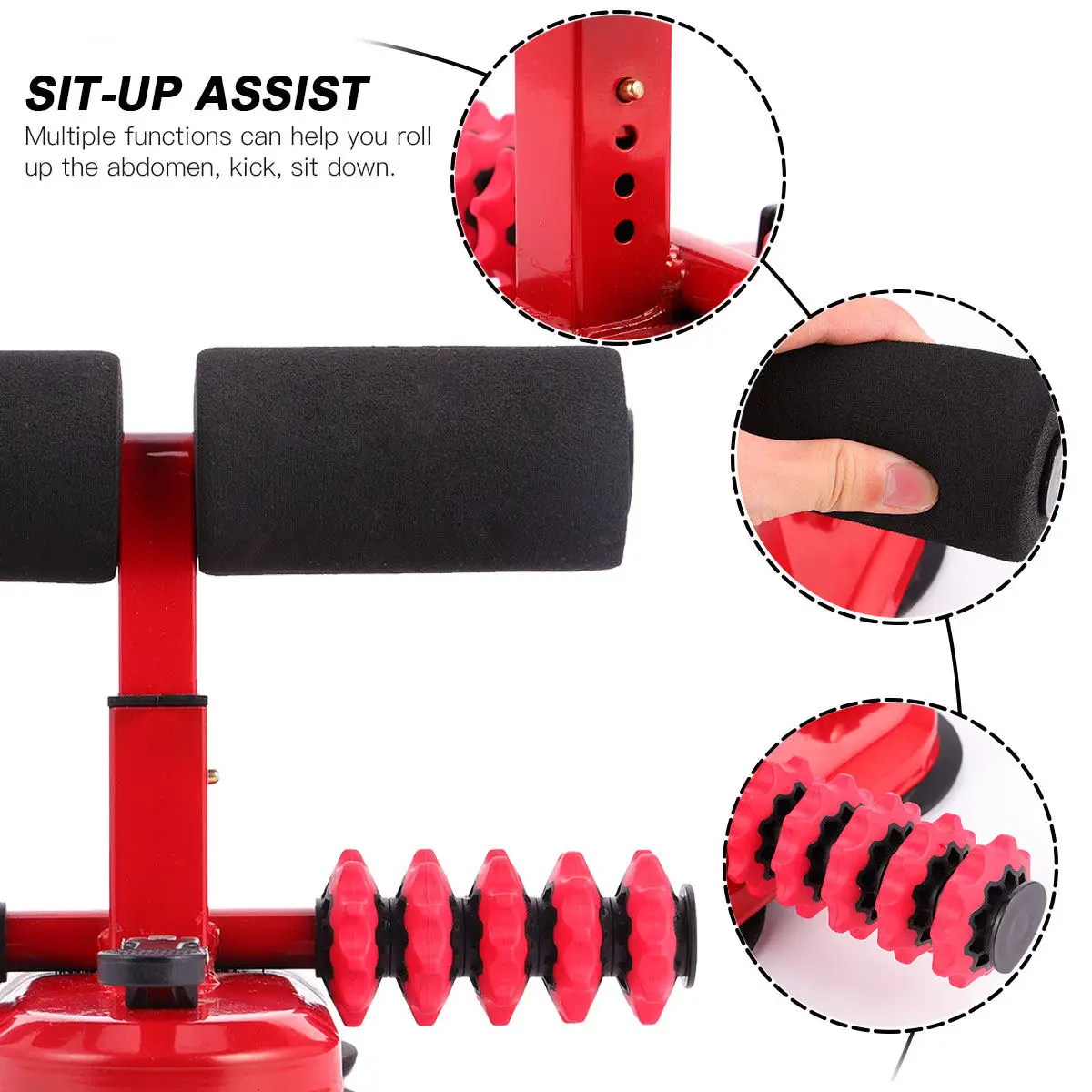 1Pcs Abdominal Curl Assist Suction Fixation Crunches Aid Double Bar Sit-Up Assist Device for Floor Exercises Core Workout