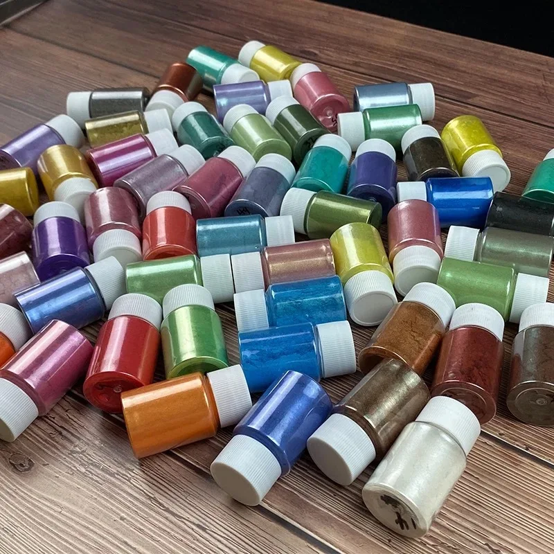 الميكا بيرليسسينت مسحوق الصباغ DIY صابون يدوي الصنع شمعة الايبوكسي الراتنج DIY صبغ الصباغ اللؤلؤ الفضة بودرة لامعة للأظافر 30 مللي/قطعة