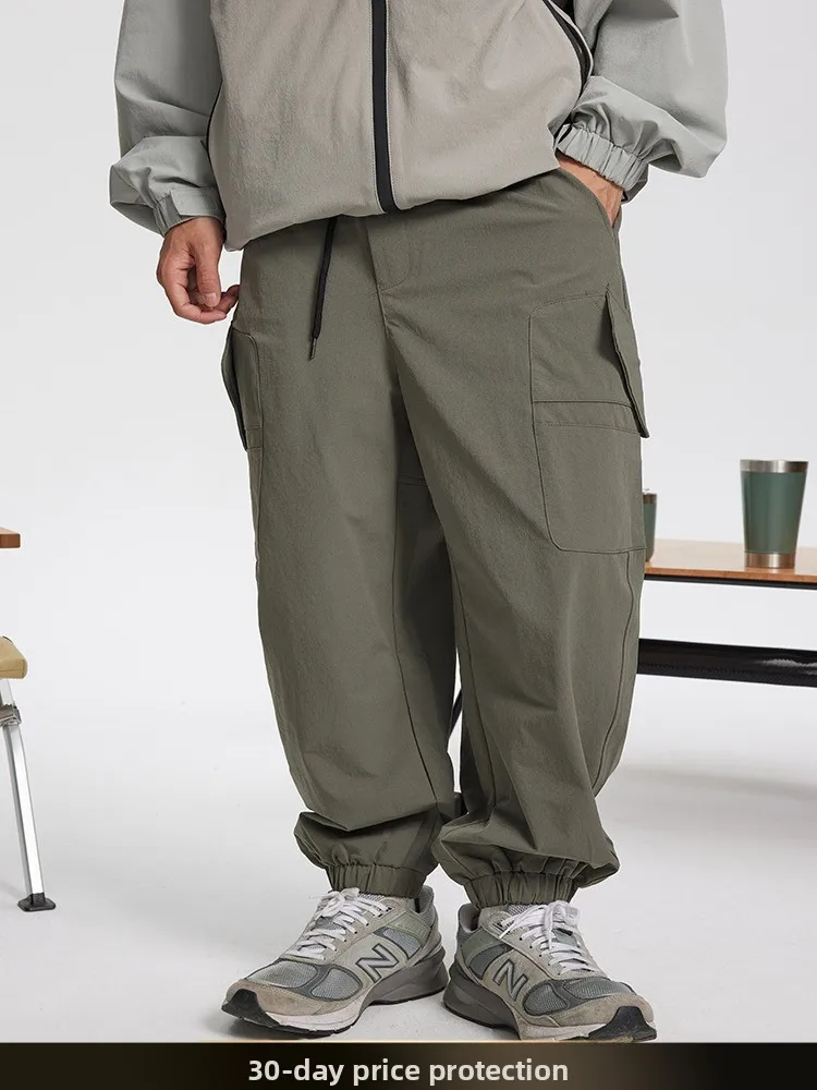 

NTED Зимние новые ретро-брюки в японском рабочем стиле, мужские спортивные брюки-парашюты с большими карманами, регулируемой талией, повседневные
