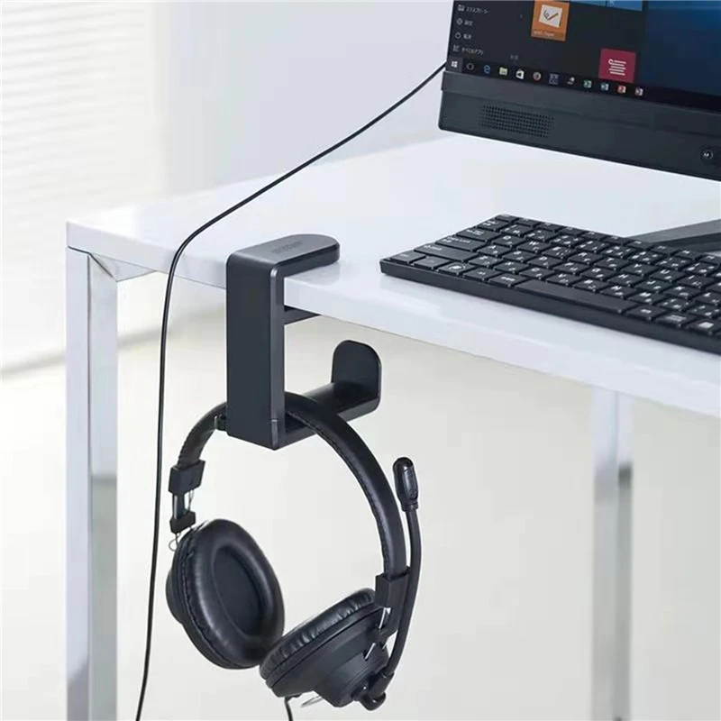 Multi-function Adjustable Desk Edge Hook Portable Headphone Stand Desktop Headset Holder Punch Free Home Office Desk Edge Hanger