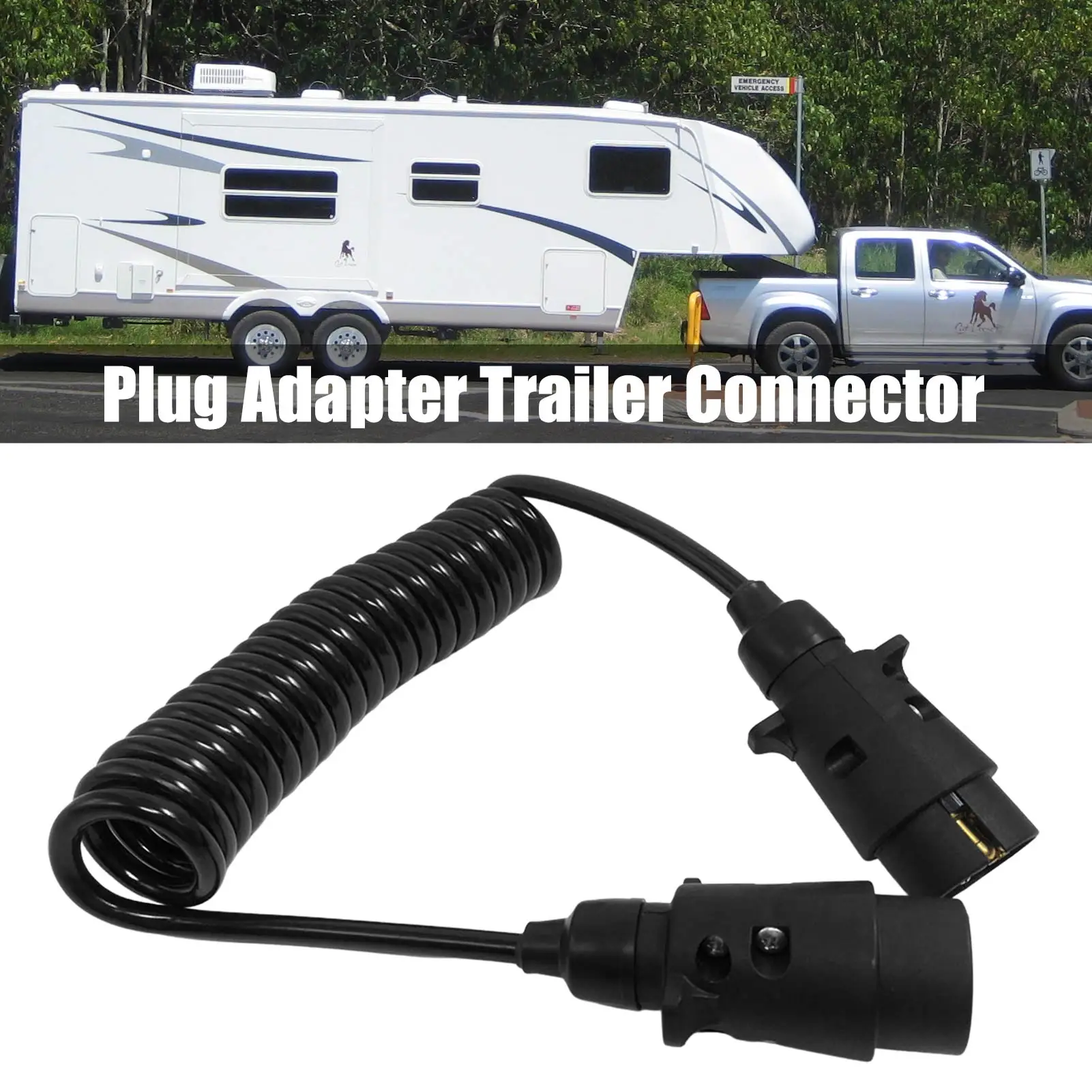 Adapter Europe Style 7 Pin Trailer Plug Wiring Spring Cable Connector Adapter For Car Trailer Truck Trailer Connectors