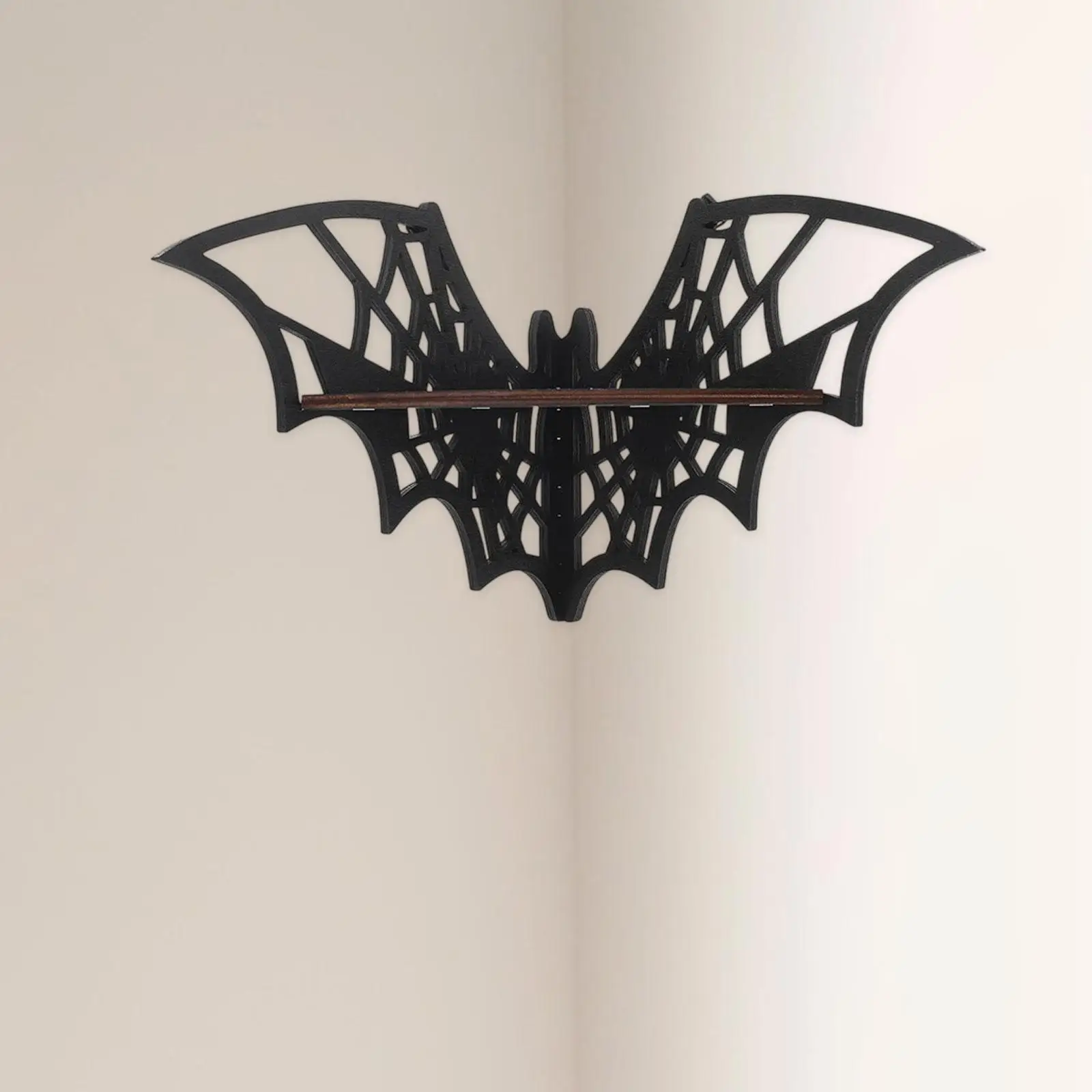 Bat Shaped Corner Shelves Wooden Straight Corner Hollow Creative Decorative Rack Wooden Bat Corner Storage Rack For Living Room