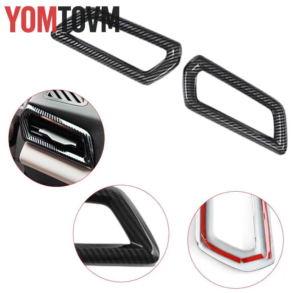 A46823015 2Pcs LHD RHD Carbon Fiber Front A/C Vent Trim Cover Decor Stickers Fit For BYD Yuan Up Atto 2 S1 Pro 2024-2026