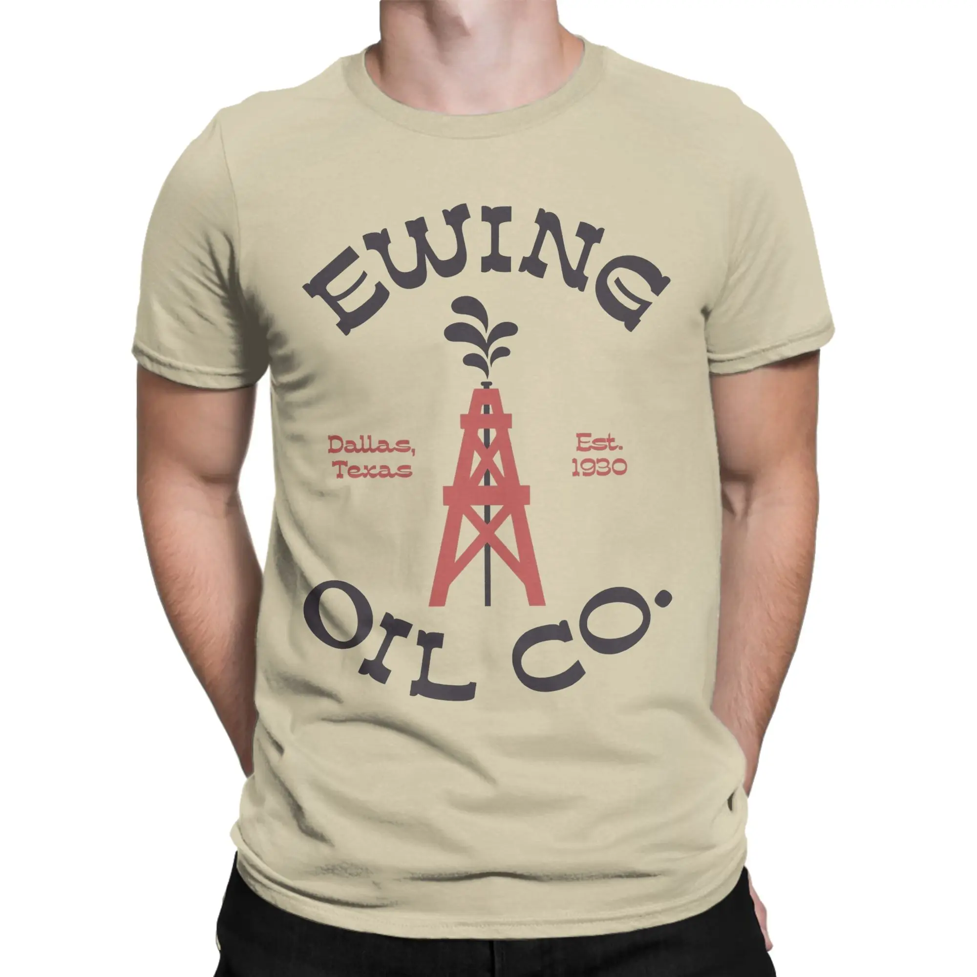 Ewing Oil Co. Dallas 70s TV Show T Shirt Men's  Pure Cotton Vintage T-Shirt Crewneck  Tees Short Sleeve Clothing Gift