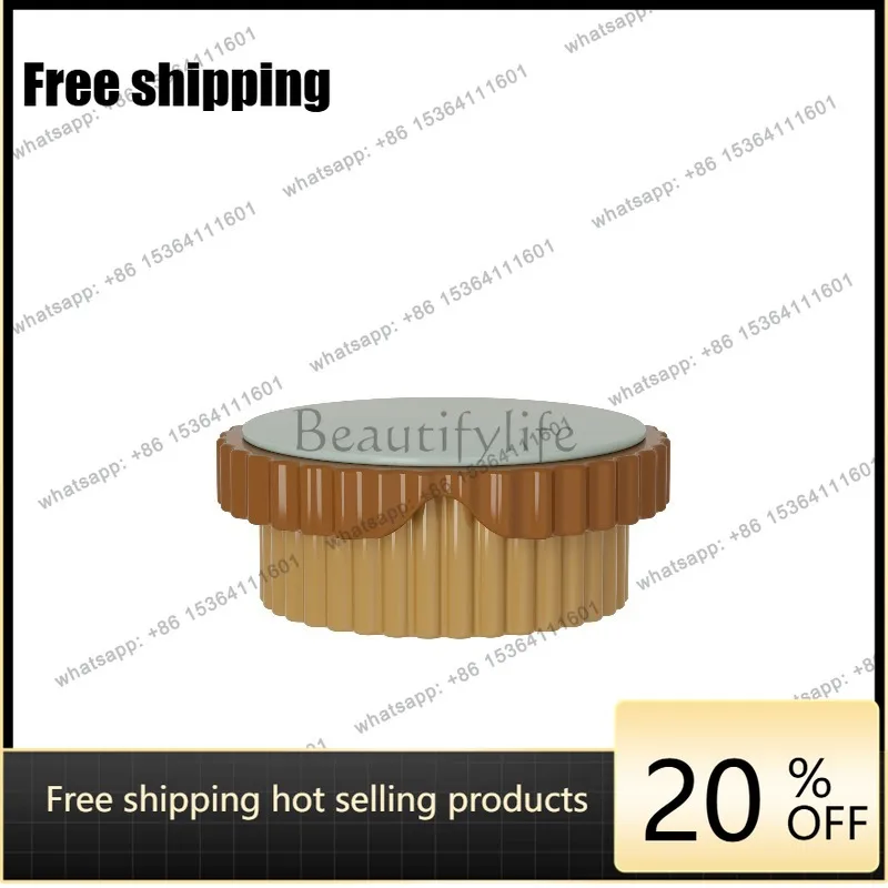 YJ Modern Luxury Round Stand Cream Style Cake Coffee Desk Mini Household Living Room Furniture