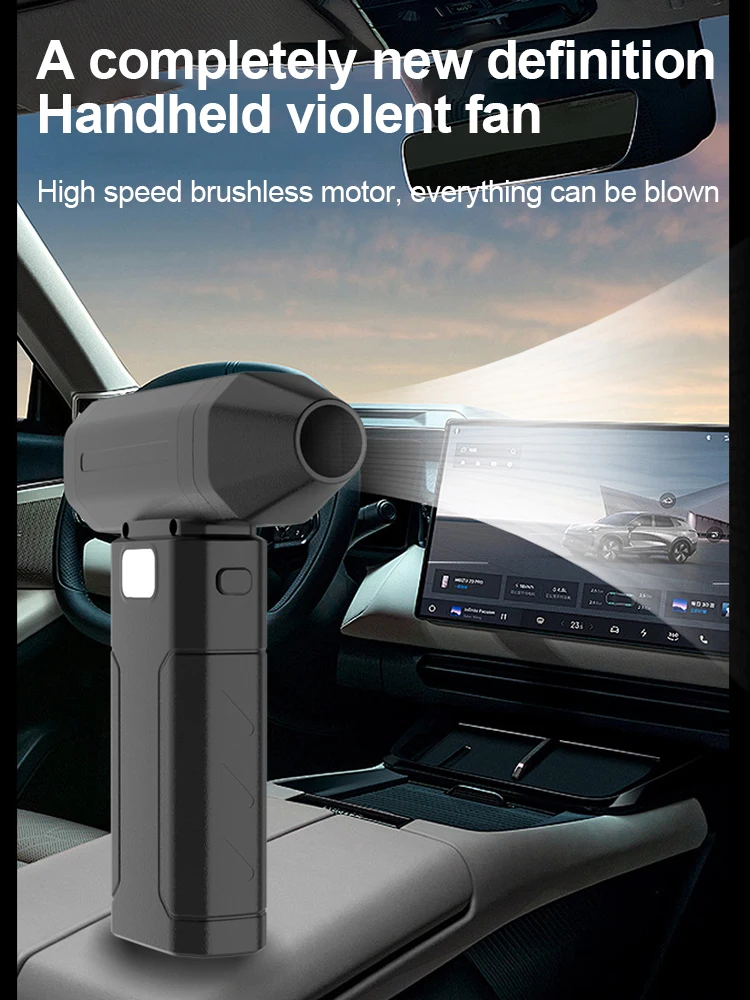Turbo Jet Fan Elektrische Air Duster Gewelddadige ventilator met 6 versnellingen verstelbaar 130000 RPM Windsnelheid 52 m/s Auto Computer Reinigingstool Type-C