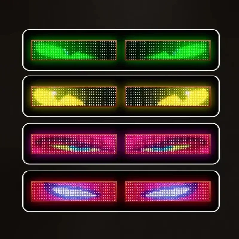 12V-24V Car Devil Eye LED Pixel Panel Light Remote Control Soft Lighting Scrolling For 200/180/120/80/70/60cm Board Windshield