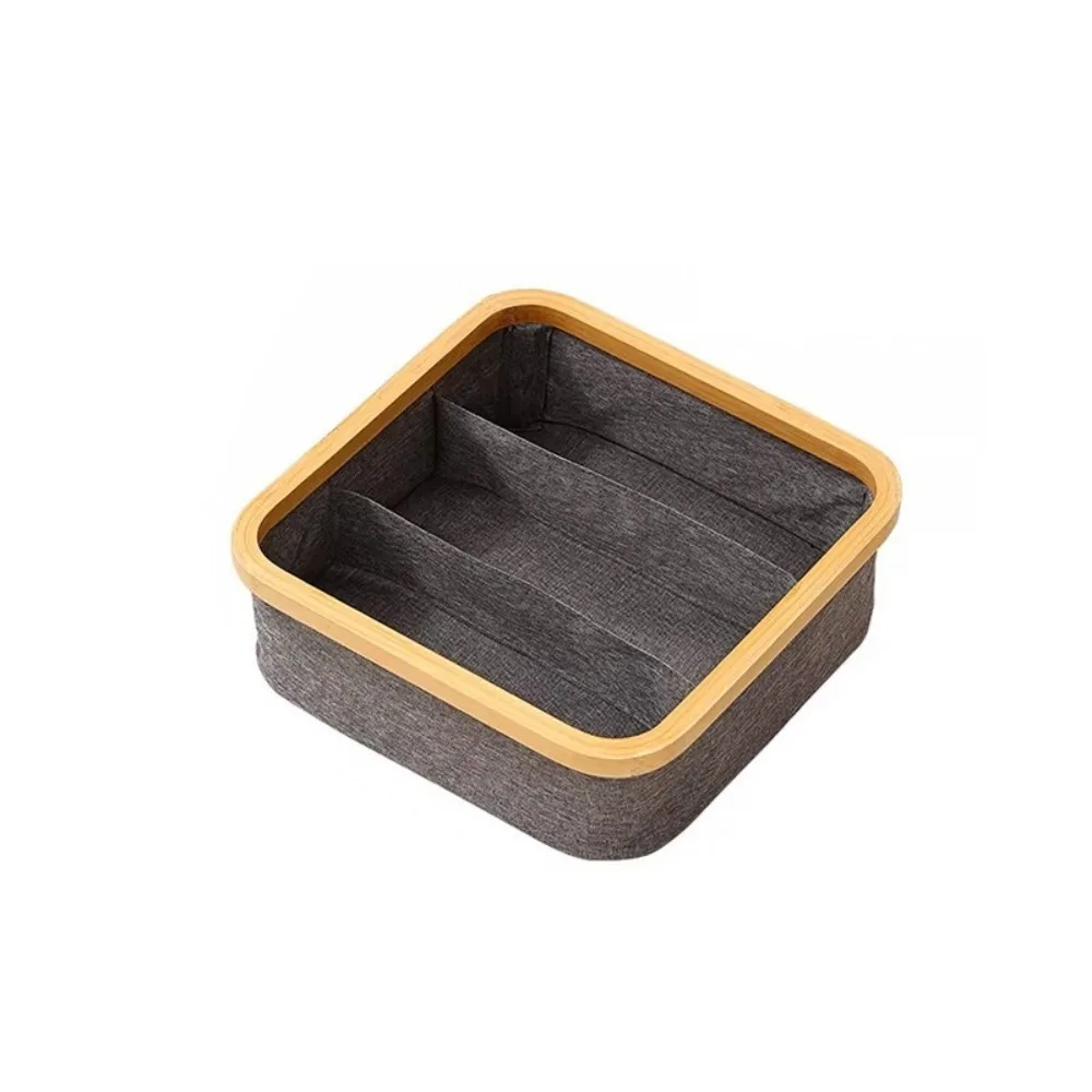 3 /4/9 Grids Underwear Storage Box Thickened Folding Socks Classification Basket Large Capacity Bamboo Frame Pants Storage Box