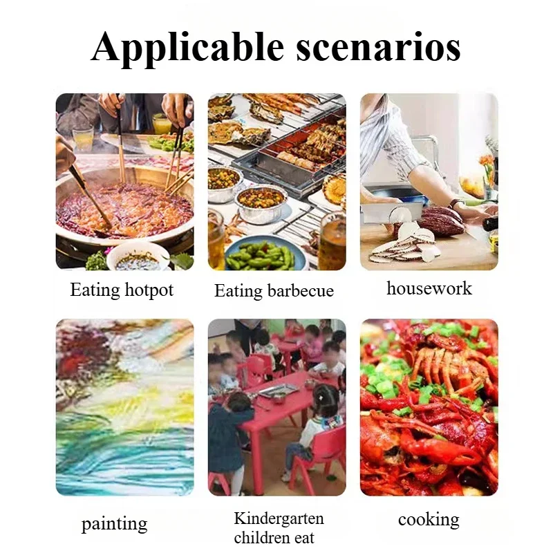 مريلة قفازات للاستعمال مرة واحدة: مقاومة للماء ومضادة للبقع لقص الشعر والطلاء والطبخ والإناء الساخن والمطاعم والشواء ومعدات مريحة للاستعمال مرة واحدة