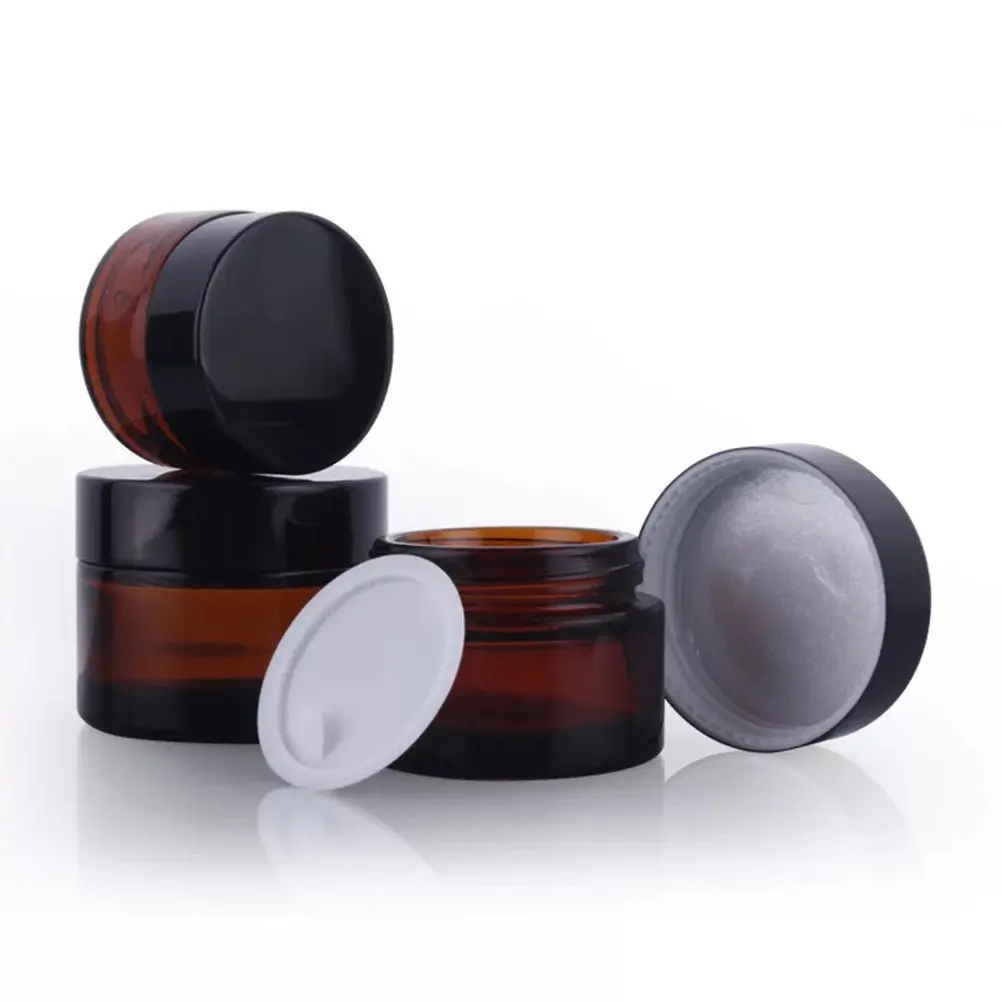 6Pcs Subpackaging Bottle Cosmetics Container 20g Brown Bottle Black Lip Easy to Carry No Leakage for Makeup Bag