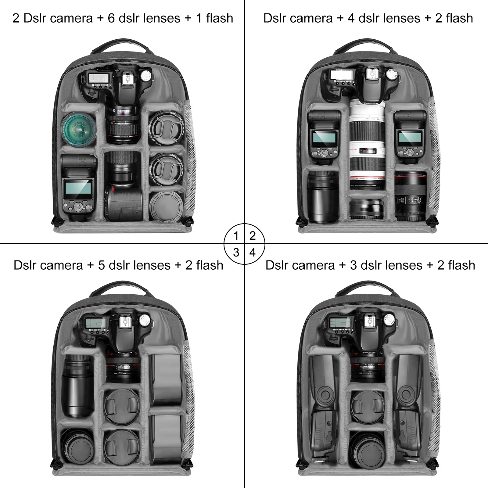 DSLR Photography Outdoor Camera Backpack Solar Energy Backpack Digital DSLR Bag Camera Photo Bag for 14 inch Laptop