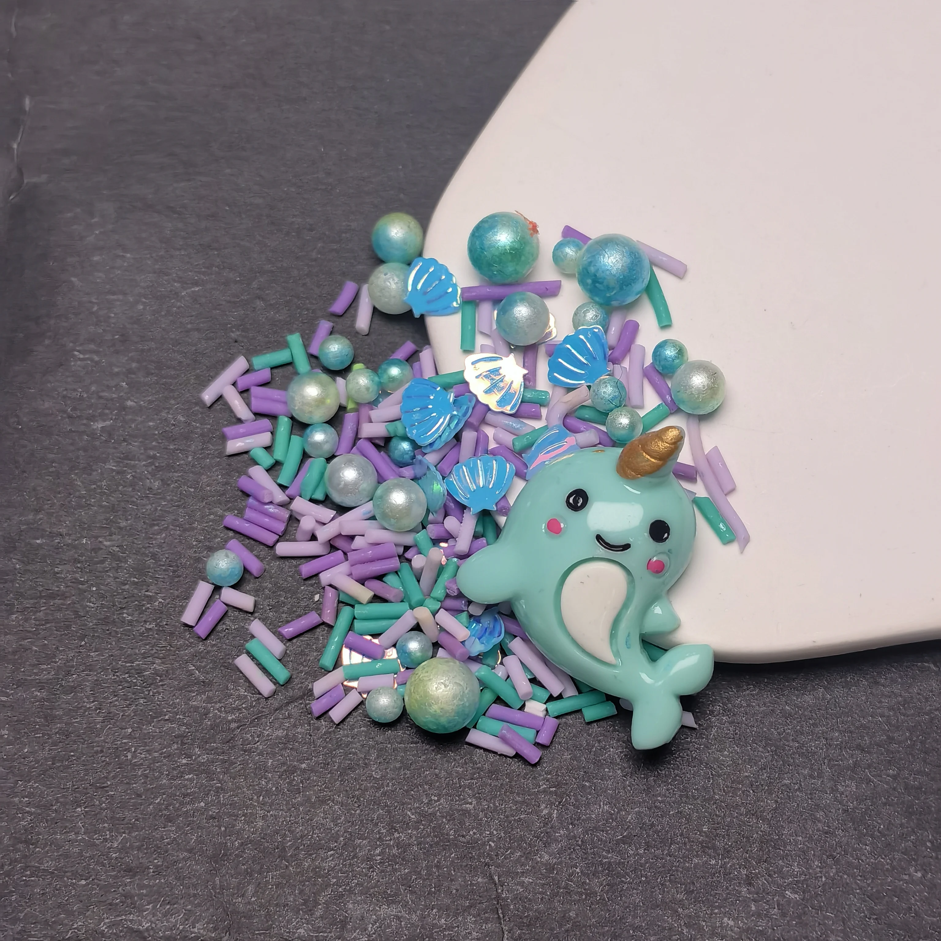 Shell Confetti Long Cut Polymer Hot Soft Clay Sprinkles Mixed Resin Dolphin Charms For Nail Art Klei Mud Particles Slime Filler