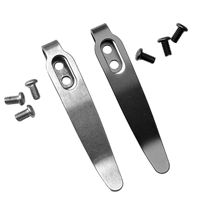 Y1UD 1 Set 4 Tipi In Acciaio Inox 420 Coltello Pieghevole Clip da Tasca Morsetto Posteriore Con 3 Pezzi M 2.5 Viti Fai da Te