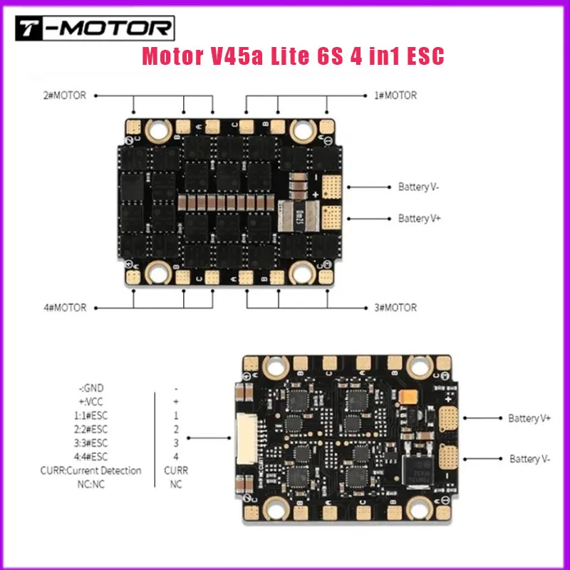 T-HOBBYT-Motor V45a Lite 6S 4 in1 ESC, Lighter Weight, Electronic Speed Control For FPV RC Racing Drone Motor