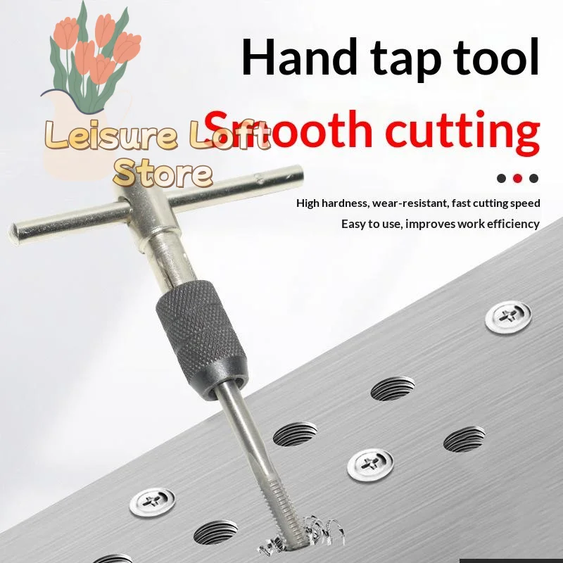 

5Pcs T-Handle Tap Wrench Set - M3 to M8 Manual Thread Tapping Tool for Metal & Wood