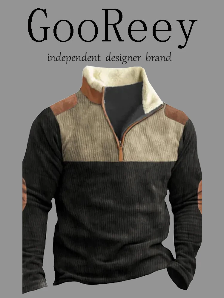 

GooReey 2025 Осень-Зима Новинка: Свободный повседневный свитшот из вельвета большого размера, хит продаж на независимых площадках