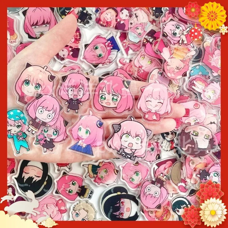 

100 PCS of 2cm Mini SPY FAMILY Acrylic Board DIY Decorations for Fridge Magnets Phone Case Materials Anime Cartoon Gifts and Toy