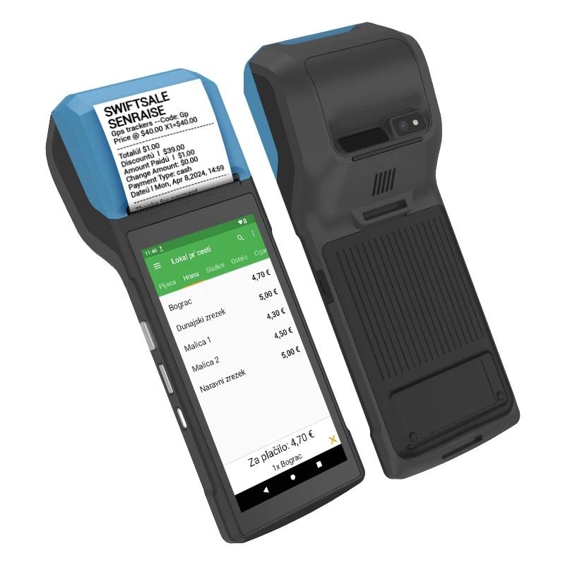 Cheap Price 4-Core 4G Android 13/14 Terminal Handheld Mobile Pos Portable Billing Machine Receipt Printing POS System For Sale