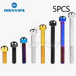 Wanyifa Titanium Bolts T25/T30 Torx Head M5/M6x10- 80mm for Bicycle Motorcycle Brake Headset Screws 5PCS