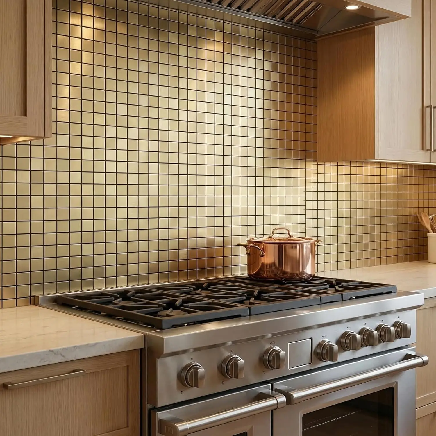 Mosaic Tile Stickers Metallic Cuttable Self‑adhesive Waterproof Decal Kitchen Bathroom marble‑floor‑decor‑tile Home Wall Decor