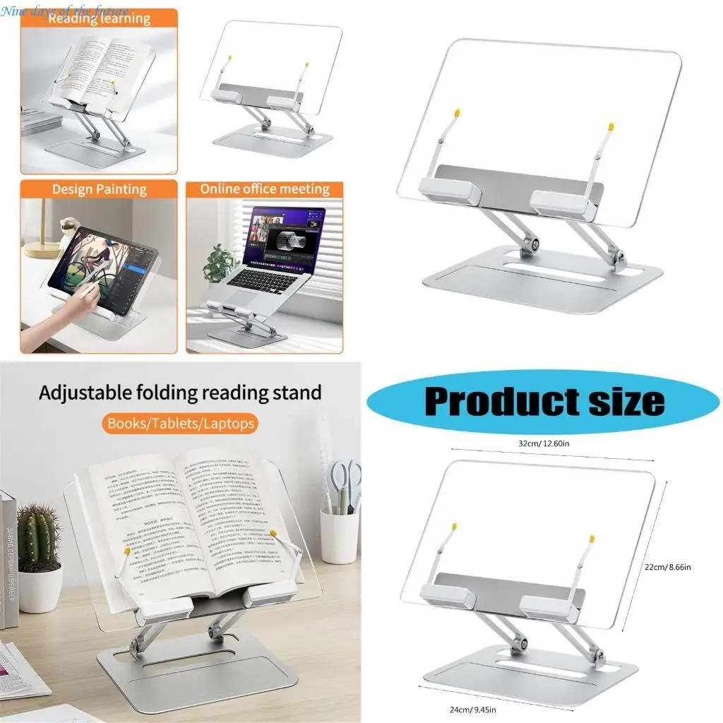 

Heavy Duty Cookbook Holder For Countertops Adjustable Angled Profile Design E65A