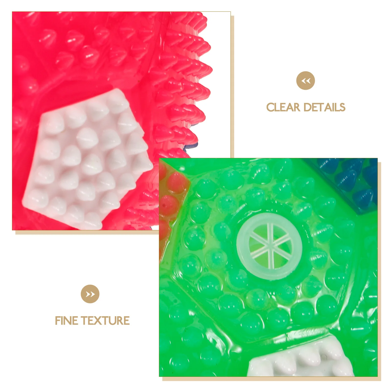 

4Pcs Luminous Squeaky Ball Spiky Design Durable Safe Material Vibrates Produces Sound Colorful Lights Squeaky Ball