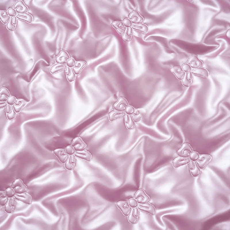 100X138CM Ultrasonic Embossed Bow Quilted Pressed Cotton Polyester Fabric 2mm ThickThrow Pillow Bag Pet Outdoor Picnic Mat Diy