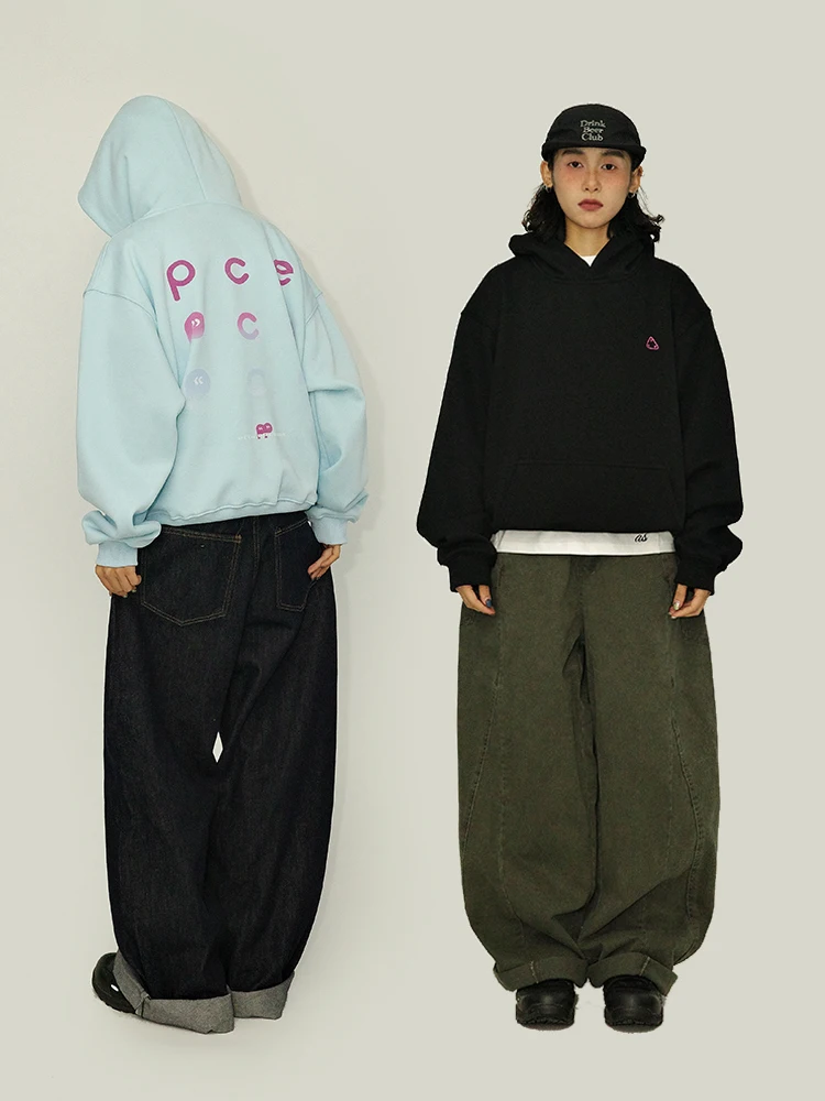 

Guluwoo American Street Style Autumn Sport Casual Outdoor Fleece Lined Hooded Sweatshirt Letter Pattern Hoodie Overhead