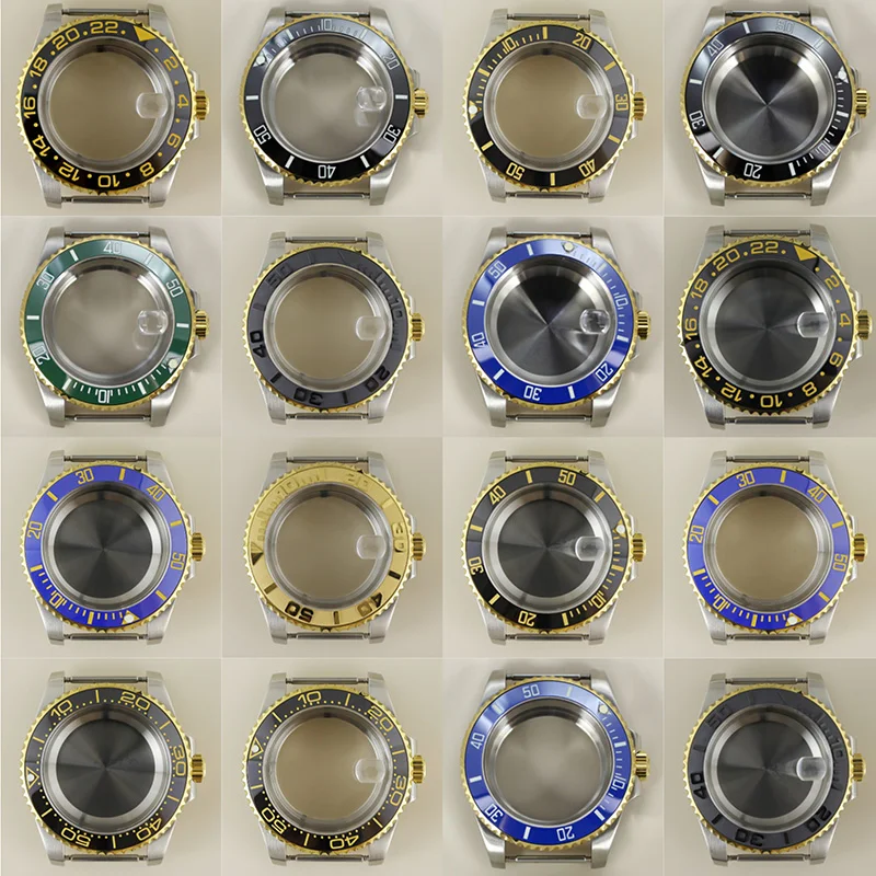 40mm-nh35-腕時計アクセサリー-サファイア-nh35、nh36、4r、nh34、nh38、nh39、eta2824、pt5000、8215-サブマリーナー-gmt-腕時計ケース用-片方向回転ベゼル