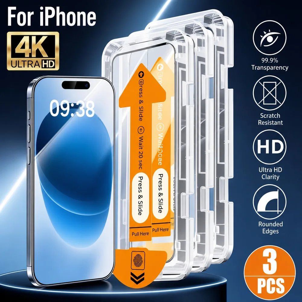 3 Stück Gehärtetes Glas Displayschutzfolie für iPhone 17 17e Air HD Glasfolie für iPhone 17 Pro Pro Max Kratzfest