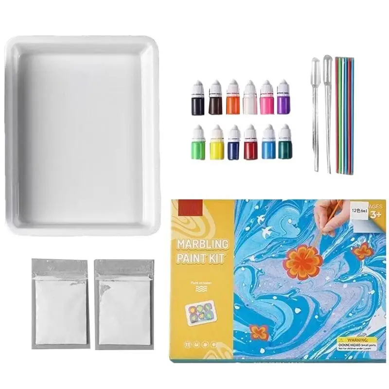 Water Color Paint Set Marble Painting Kit Christmas Thanksgiving Easter Holiday Gifts For Boys And