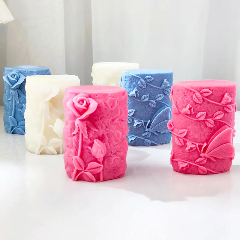 

Butterfly Rattan Column Mould, Aromatherapy Candle Decoration, Rose Stone Column Decorative Mould