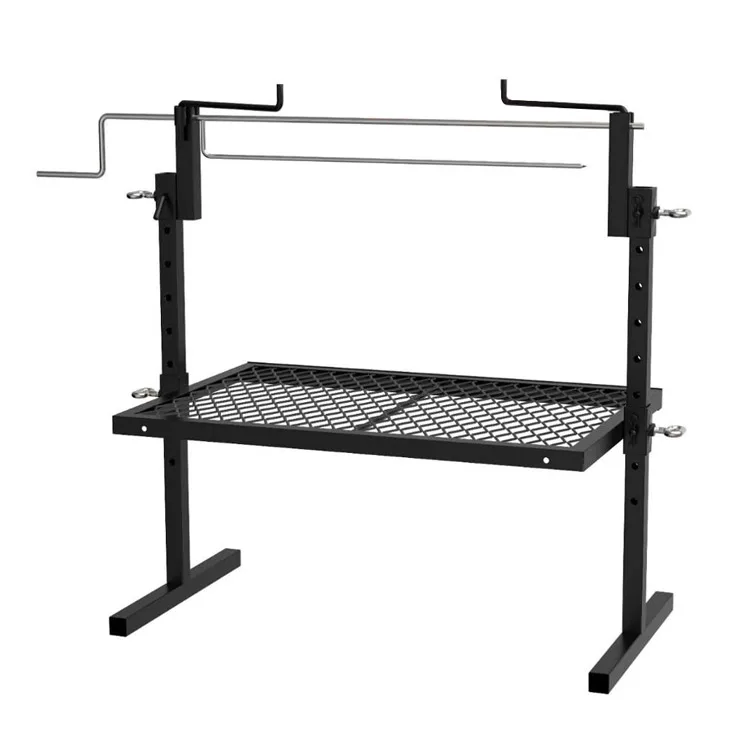 Custom Portable Iron Spit Rod Rotisserie Kit Charcoal BBQ Grill