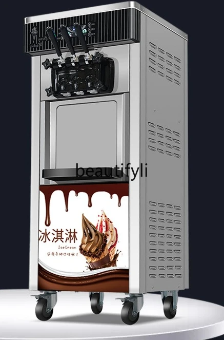 

Ice Cream Machine Commercial Vertical Fully Automatic Cone Machine Desktop Three-Color Ice Cream Machine