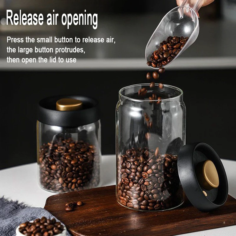 New Bean Coffee Storage Container Vacuum Seal Container Coffee Bean Storage Sealed Container KFSN01