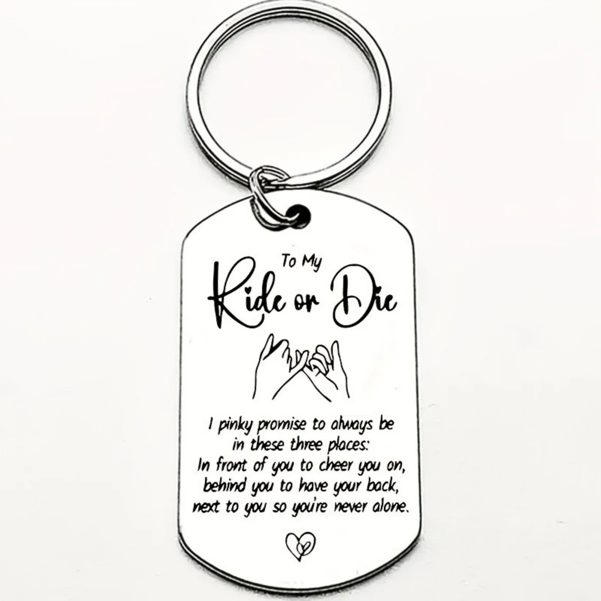 Porte-clés d'amitié « My Ride Or Die » – Cadeau avec motif de promesse pour les meilleurs amis, souvenir de remerciement pour un anniversaire